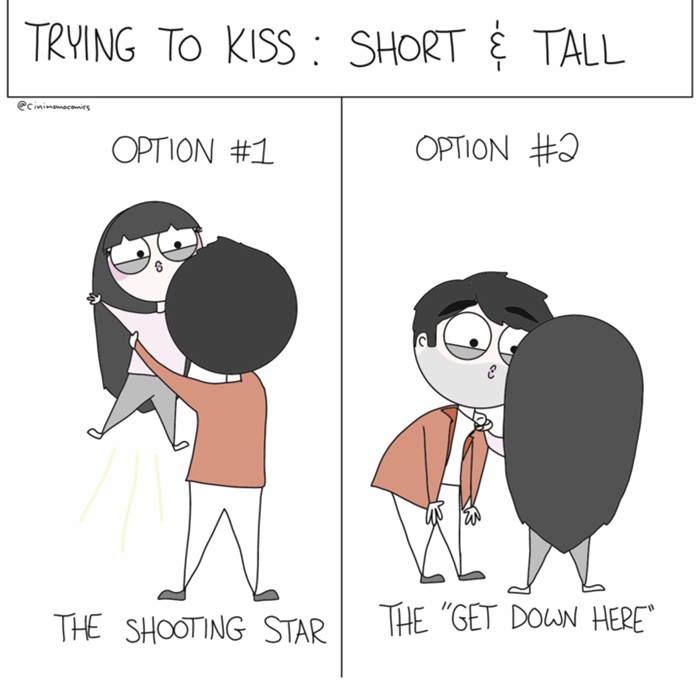 คู่รัก : ผู้ชายตัวสูงกับผู้หญิงตัวเล็ก 